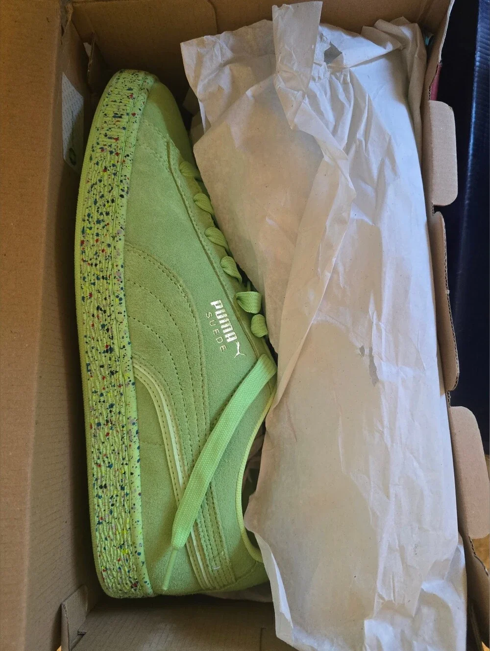 2022 Puma Suede Triplex 'Mono Neon' Mens sneakers size 12 New In Box